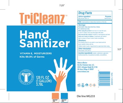 Tricleanz Hand Sanitizer (77757 111 01 Tritanium Labs Usa Llc Label Mexico 5.30.20)
